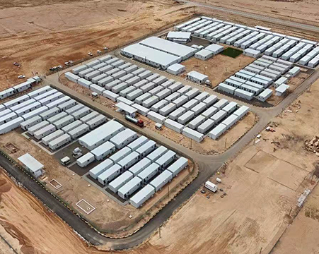 Indian Larsen & Toubro Solar Photovoltaic Site Office and Worker Accommodation Camp Project